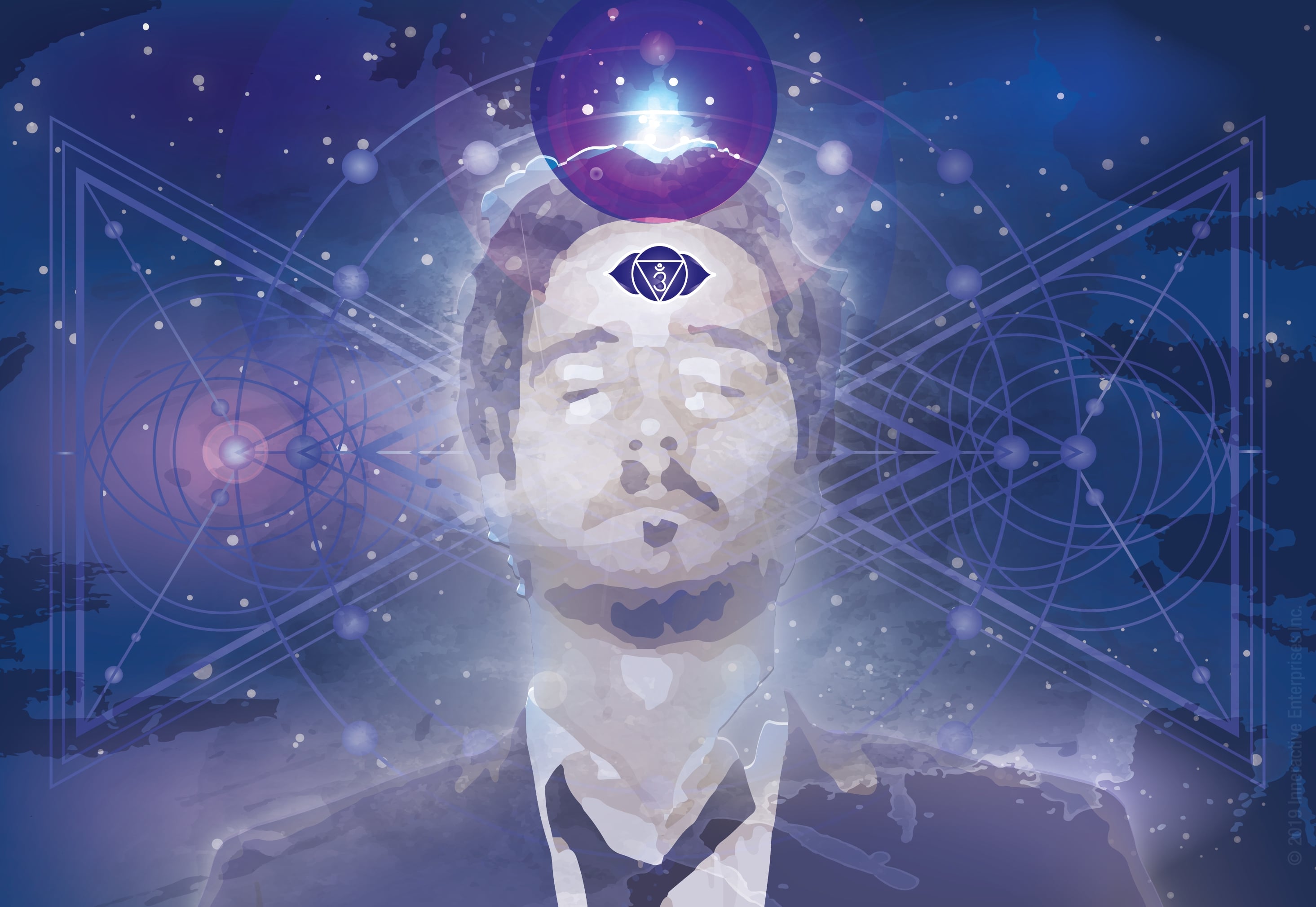 Chakra Third Eye Purple ball Illustration-01