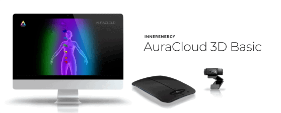computer screen with aura renderings from the AuraCloud 3D Basic