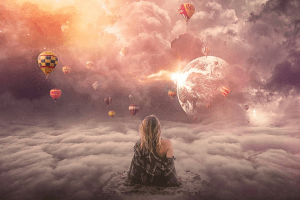 Sky Love Spiritual Above Top Dream Balloon Woman